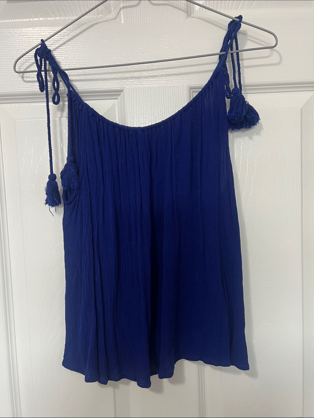 Forever 21 Blue Tassel Tie-Strap Camisole